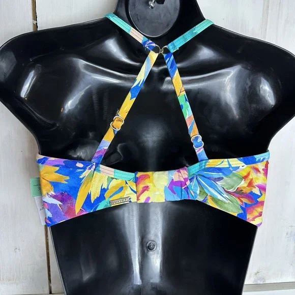 Sunsets Alegria Crossroads Underwire Bikini Top Swimsuit Sz 34D / 36C NWT Floral - Picture 5 of 12